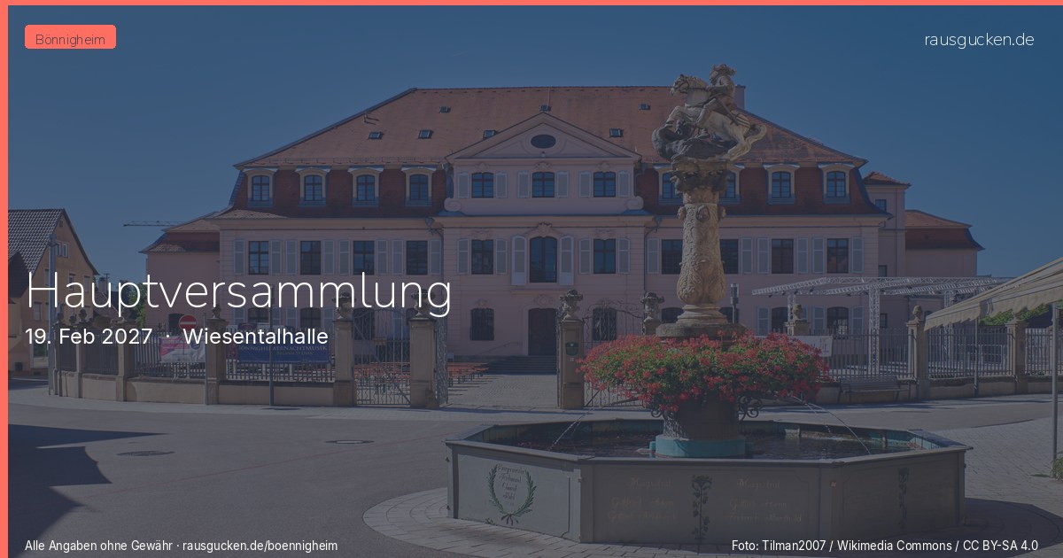Hauptversammlung – Wiesentalhalle in Bönnigheim