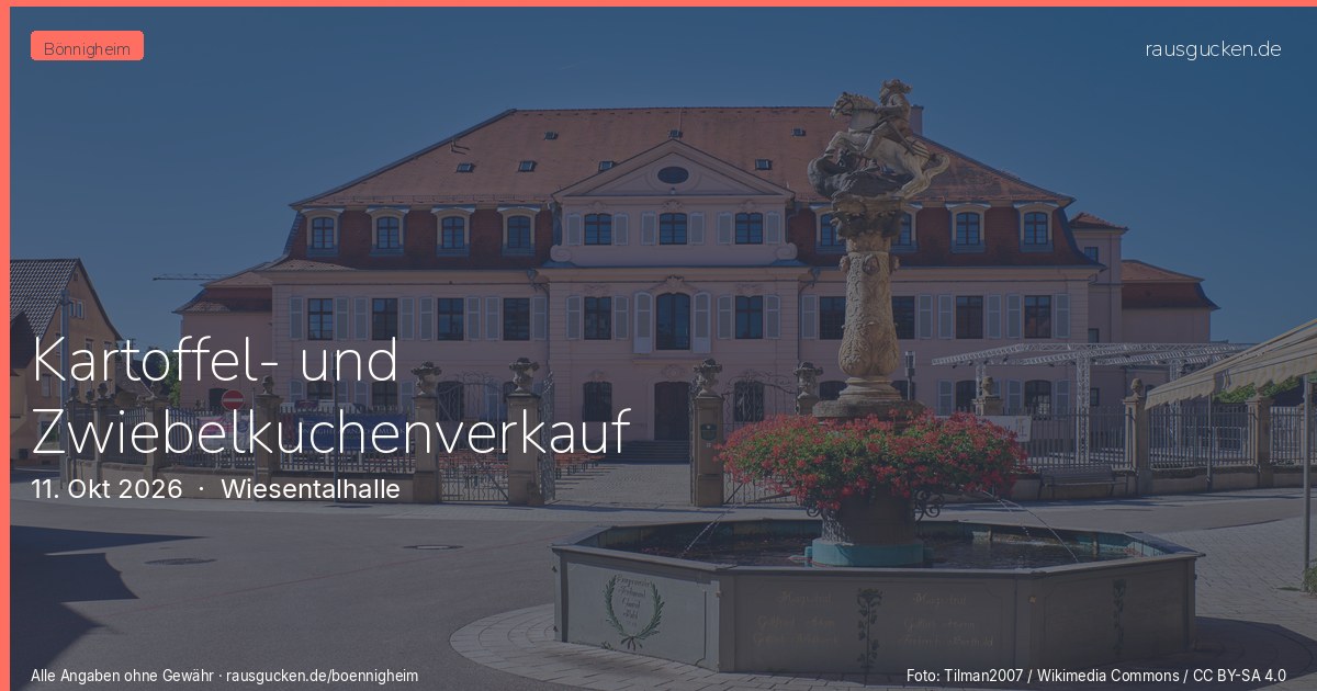 Kartoffel- und Zwiebelkuchenverkauf – Wiesentalhalle in Bönnigheim