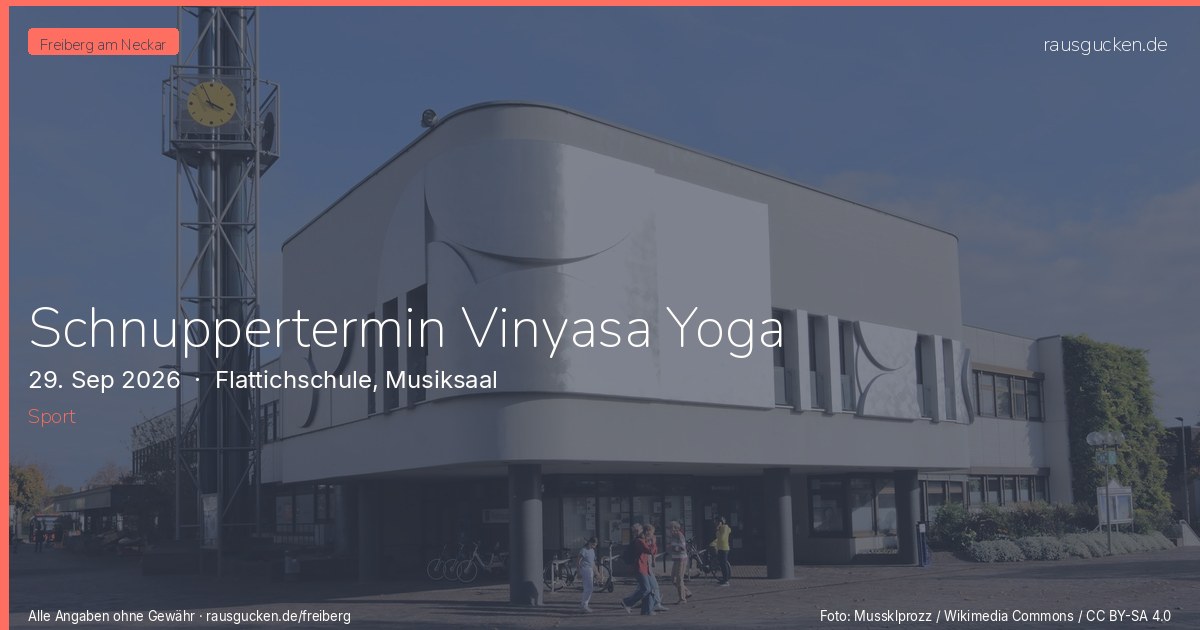Schnuppertermin Vinyasa Yoga – Flattichschule, Musiksaal in Freiberg am Neckar