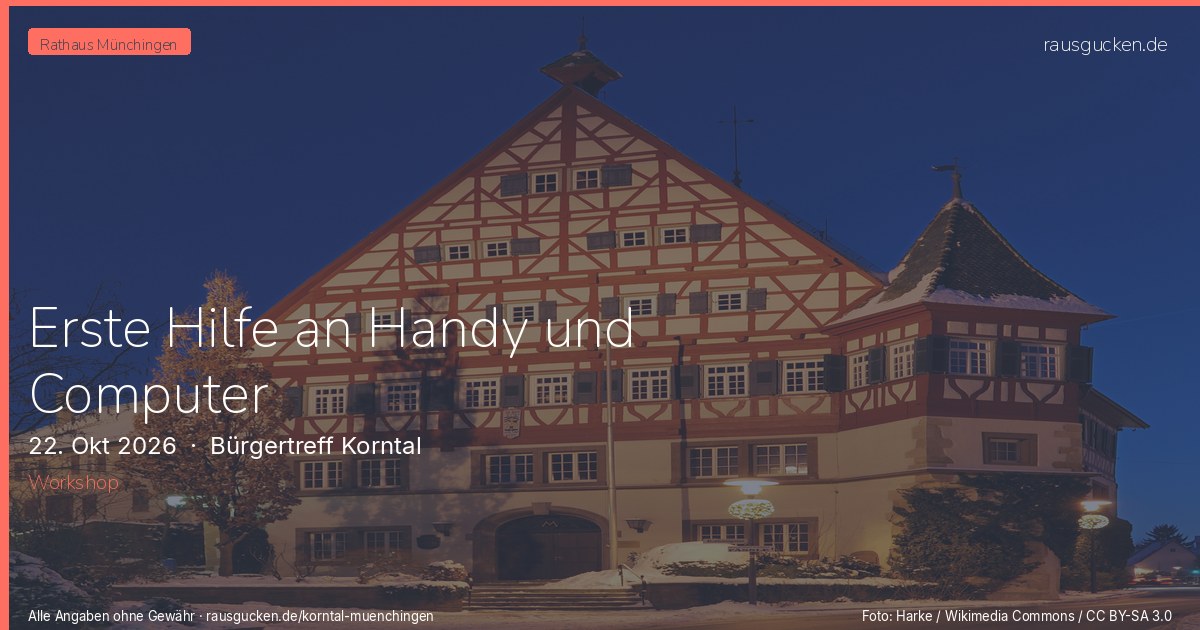 Erste Hilfe an Handy und Computer – Bürgertreff Korntal in Korntal-Münchingen