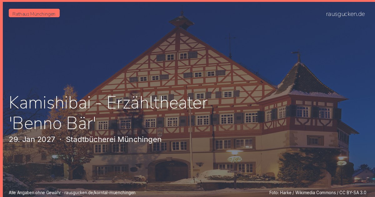 Kamishibai - Erzähltheater 'Benno Bär' – Stadtbücherei Münchingen in Korntal-Münchingen