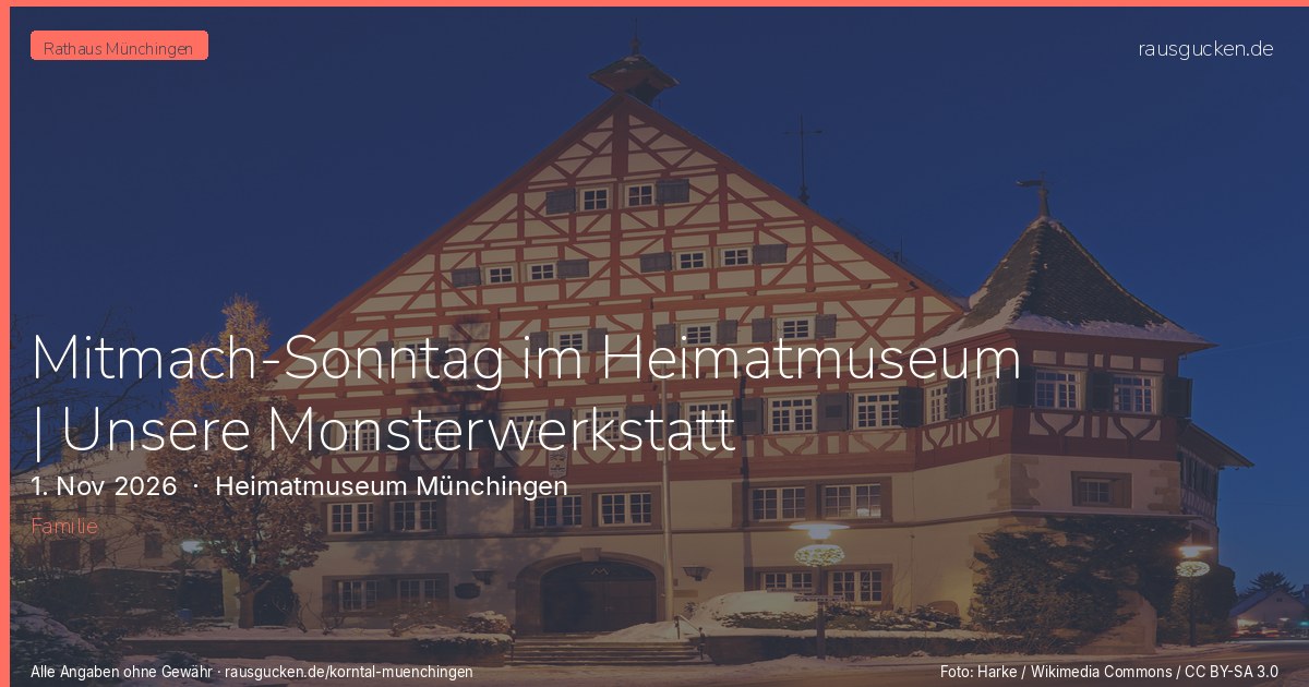 Mitmach-Sonntag im Heimatmuseum | Unsere Monsterwerkstatt – Heimatmuseum Münchingen in Korntal-Münchingen