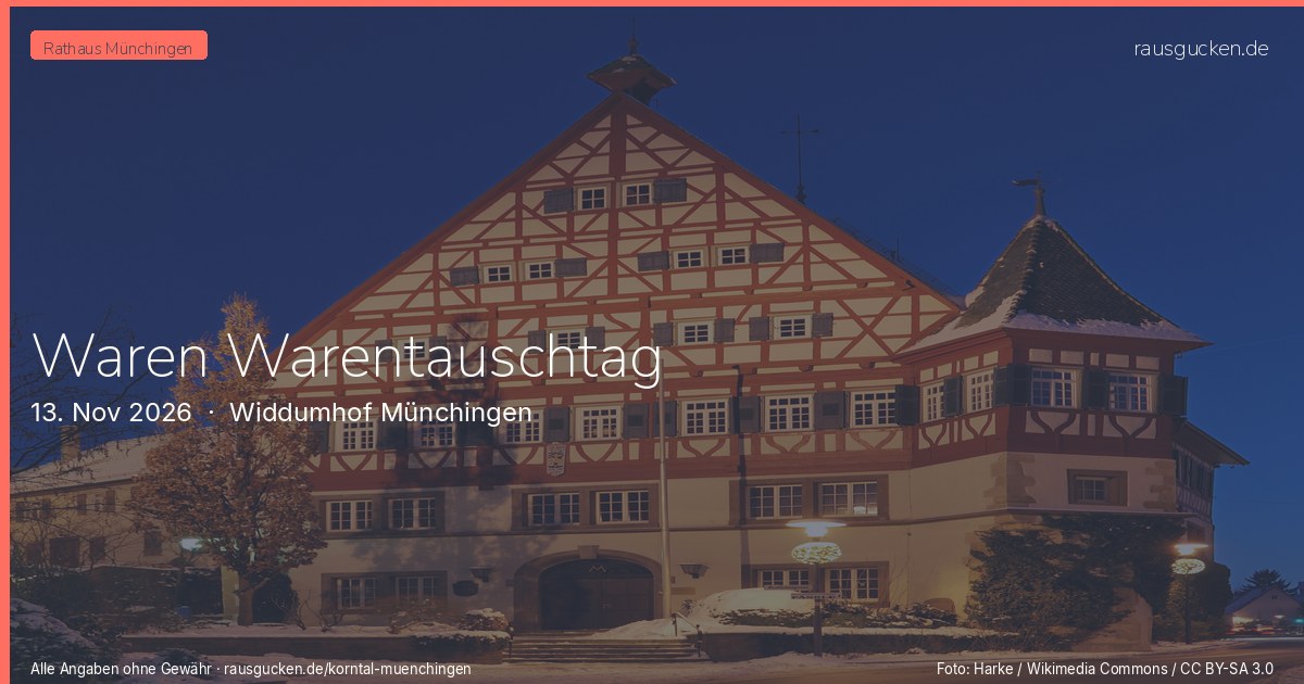 Waren Warentauschtag – Widdumhof Münchingen in Korntal-Münchingen