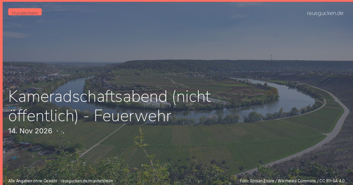 Kameradschaftsabend (nicht öffentlich) - Feuerwehr Mundelsheim – . in Mundelsheim