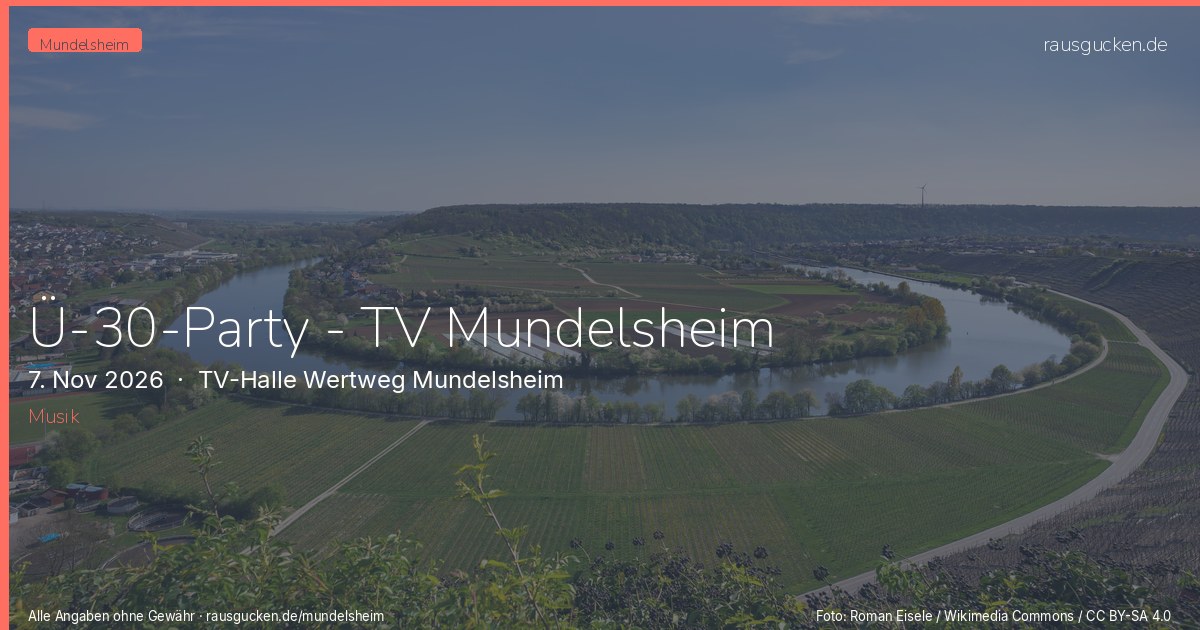 Ü-30-Party - TV Mundelsheim – TV-Halle Wertweg Mundelsheim in Mundelsheim