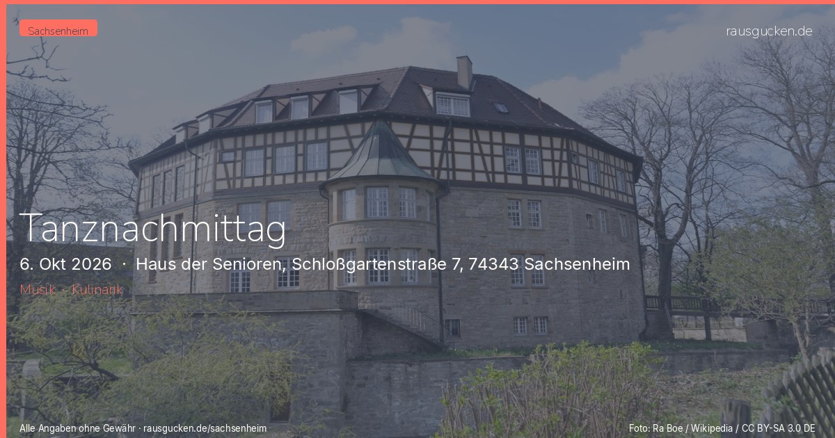Tanznachmittag – Haus der Senioren, Schloßgartenstraße 7, 74343 Sachsenheim in Sachsenheim