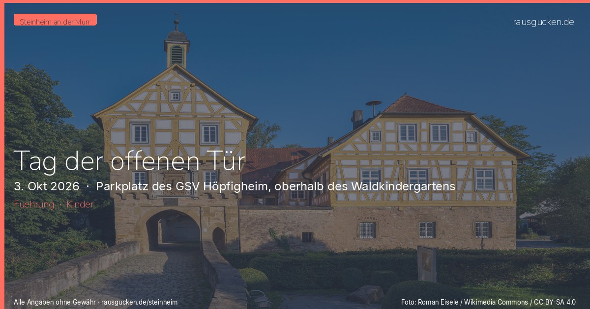 Tag der offenen Tür – Parkplatz des GSV Höpfigheim, oberhalb des Waldkindergartens in Steinheim an der Murr